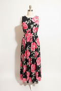 Vestido Midi Floral Negro